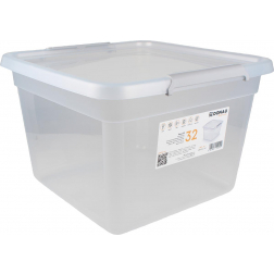 DONAU Home opbergdoos, 32 liter, transparant