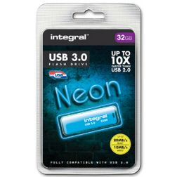 Integral Neon USB 3.0 stick, 32 GB, blauw