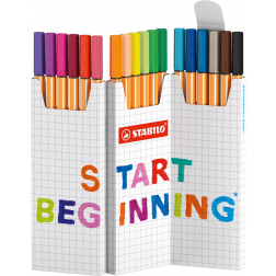 STABILO point 88 fineliner, geassorteerde kleuren, deskset van 18 stuks