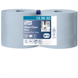 Poetspapier Tork Wiping Plus Combi W1/2 255m blauw 130052