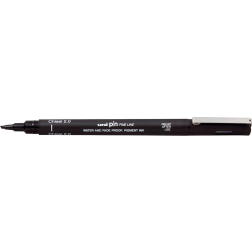 Uni Pin fineliner, schuine punt, 2,0 mm, zwart