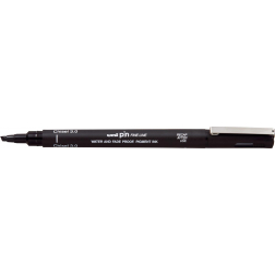Uni Pin fineliner, schuine punt, 3,0 mm, zwart