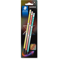 Staedtler Norix grafietpotlood, HB, blister van 3 stuks, geassorteerde kleuren
