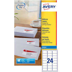 Avery J8159-10 adresetiketten ft 63,5 x 33,9 mm (b x h), 240 etiketten, wit