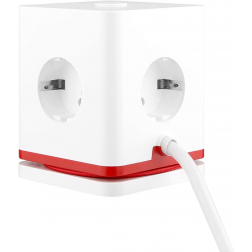 IOIO contactdoos SW1000, 3 stopcontacten en 3 USB-poorten, kubus, wit