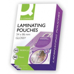 Q-CONNECT lamineeretui 2x 125 micron 54x86mm 100 stuks