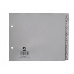 Q-CONNECT tabbladen, ft 18 x 22,5 cm, PP, 2-gaatsperforatie, set van A-Z, grijs