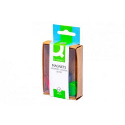 Q-CONNECT magneten, 20 mm, geassorteerde kleuren, doos van 6 stuks