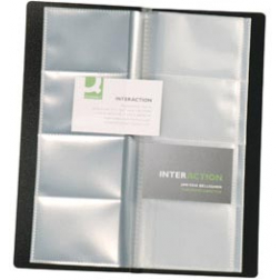 Q-CONNECT visitekaartenmap, Ft 11 x 26 cm, voor 96 kaarten, zwart