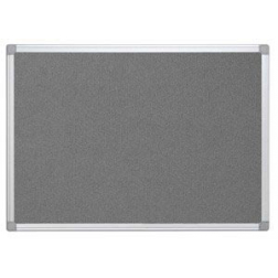 Q-CONNECT textielbord met aluminium frame 60 x 45 cm grijs