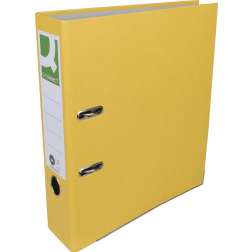Q-CONNECT ordner, voor ft A4, uit Recycolor papier, rug van 8 cm, geel