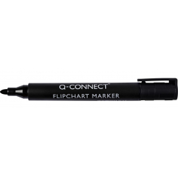 Q-CONNECT flipchartmarker, 2-3 mm, ronde punt, met clip, zwart
