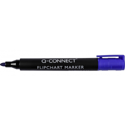 Q-CONNECT flipchartmarker, 2-3 mm, ronde punt, met clip, blauw