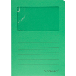 Q-CONNECT L-map met venster, 120 g/m², A4, pak van 100 stuks, groen