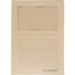 Q-CONNECT L-map met venster, 120 g/m², A4, pak van 100 stuks, kraft