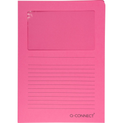 Q-CONNECT L-map met venster, 120 g/m², A4, pak van 100 stuks, roze