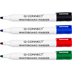 Q-CONNECT whiteboardmarker, in geassorteerde kleuren, doosje van 4 stuks