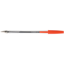 Q-CONNECT balpen, met dop, 0,7 mm, medium punt, rood, doos van 50 stuks