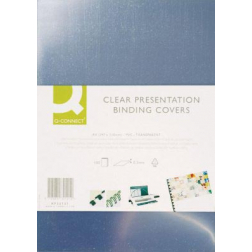 Q-CONNECT omslagen, ft A4, PVC, 150 micron, pak van 100 stuks, transparant