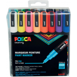 Uni POSCA paintmarker PC-3M, 1,5 mm, etui van 16 stuks in geassorteerde kleuren