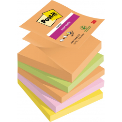 Post-it Super Sticky Z-notes Boost, 90 vel, ft 76 x 76 mm, geassorteerde kleuren, pak van 5 blokken