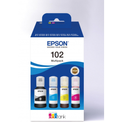 Epson inktfles 102, 6.000 - 7.500 pagina's, OEM C13T03R640, 4 kleuren