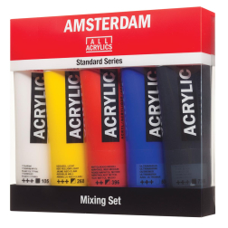 Amsterdam acrylverf tube van 120 ml, doos met 5 tubes in niet-primaire kleuren