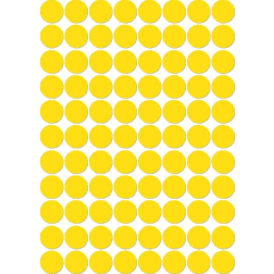 Apli ronde etiketten in etui diameter 16 mm, geel, 704 stuks, 88 per blad