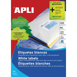 Apli witte etiketten ft 97 x 42,4 mm (b x h), 1.200 stuks, 12 per blad (1288)