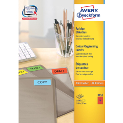 Avery gekleurde universele etiketten ft 105 x 37 mm (b x h), 1600 stuks, rood