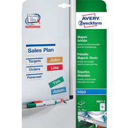Avery Zweckform magneetetiketten, ft 78 x 28 mm, zonder coating, 90 etiketten, wit