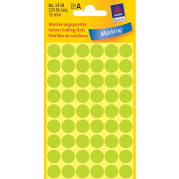 Avery Ronde etiketten diameter 12 mm, lichtgroen, 270 stuks