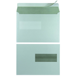 Bong enveloppen ft 156 x 220 mm met venster met stripsluiting, wit, doos van 500 stuks