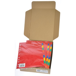 Class'ex tabbladen 10 tabs, ft A4, 11-gaatsperforatie, karton, geassorteerde kleuren