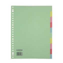 Class'ex tabbladen 12 tabs, 23-gaatsperforatie, karton, geassorteerde kleuren