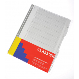 Class'ex tabbladen set 1-10, 23-gaatsperforatie, karton