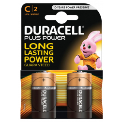 Duracell batterijen Plus Power C, blister van 2 stuks