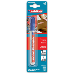 Edding permanent marker 3000 blauw, op blister