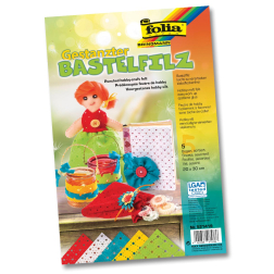 Folia geperforeerd knutselvilt, 20 x 30 cm, pak van 5 vellen in geassorteerde kleuren