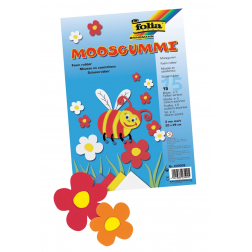 Folia mosgummi pak van 15 blad in 5 geassorteerde kleuren