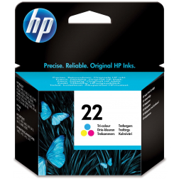 HP inktcartridge 22, 165 pagina's, OEM C9352AE#301, 3 kleuren, met beveiligingssysteem,
