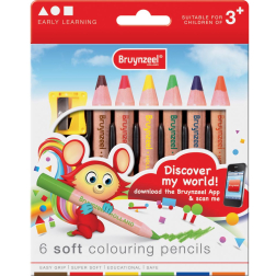 Kleurpotlood Soft etui 6 stuks