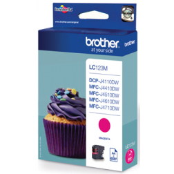 Brother inktcartridge, 600 pagina's, OEM LC-123M, magenta