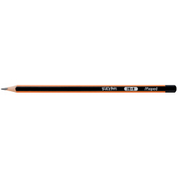 Maped potlood Black'Peps 2B, blister van 3 stuks, zonder gum