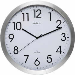 MAULmove wandklok, radiogestuurd, diameter 40 x 5,2 cm, aluminium kader
