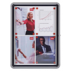 Nobo Premium Plus buitenvitrine, draaideur met slot, magnetisch, 9 x A4