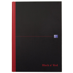 Oxford BLACK N' RED gebonden boek, 192 bladzijden, ft A4, geruit 5 mm