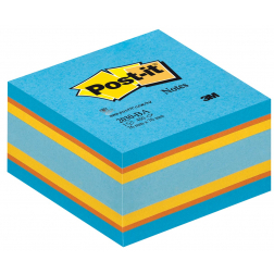 Post-it Notes, ft 76 x 76 mm, assortiment blauw en oranje, blok van 450 vel
