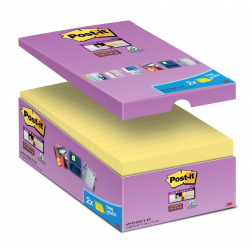 Post-it Super Sticky notes, 90 vel, ft 76 x 127 mm, geel, pak van 14 blokken + 2 gratis