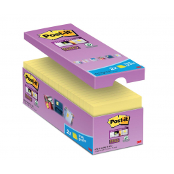 Post-it Super Sticky notes, 90 vel, ft 76 x 76 mm, geel, pak van 14 blokken + 2 gratis